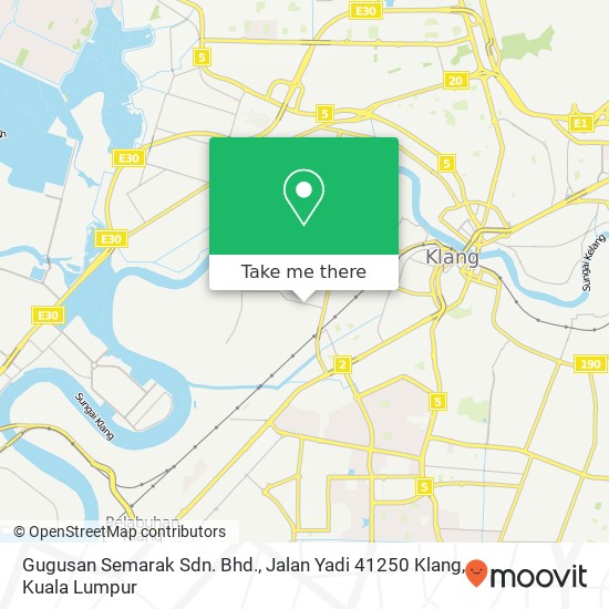 Peta Gugusan Semarak Sdn. Bhd., Jalan Yadi 41250 Klang