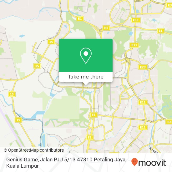 Peta Genius Game, Jalan PJU 5 / 13 47810 Petaling Jaya