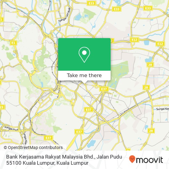 Bank Kerjasama Rakyat Malaysia Bhd., Jalan Pudu 55100 Kuala Lumpur map