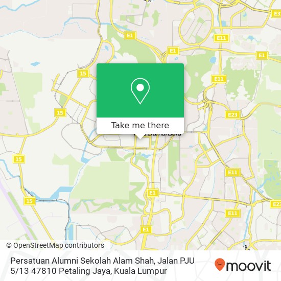 Persatuan Alumni Sekolah Alam Shah, Jalan PJU 5 / 13 47810 Petaling Jaya map