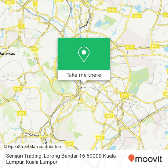 Peta Senijari Trading, Lorong Bandar 16 50000 Kuala Lumpur