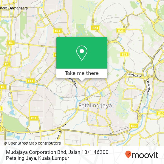 Mudajaya Corporation Bhd, Jalan 13 / 1 46200 Petaling Jaya map
