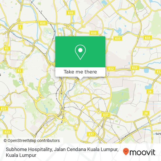 Peta Subhome Hospitality, Jalan Cendana Kuala Lumpur