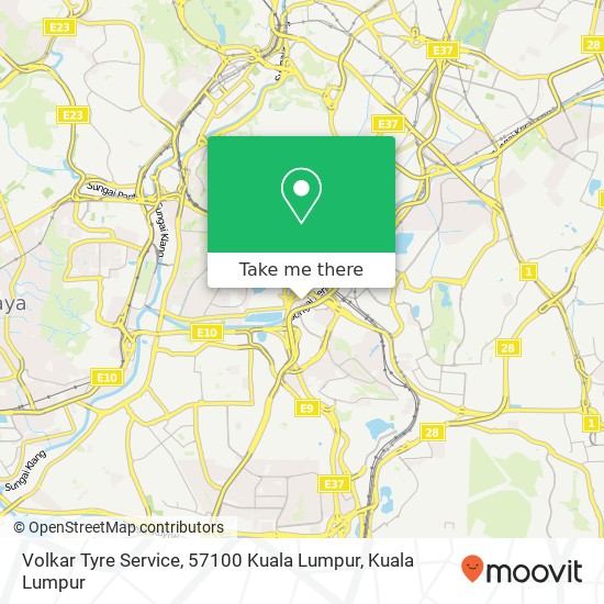 Peta Volkar Tyre Service, 57100 Kuala Lumpur