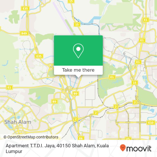 Peta Apartment T.T.D.I. Jaya, 40150 Shah Alam