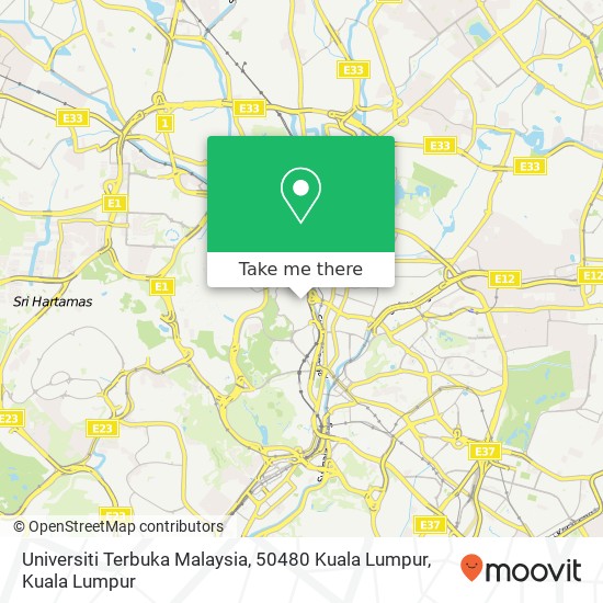 Peta Universiti Terbuka Malaysia, 50480 Kuala Lumpur
