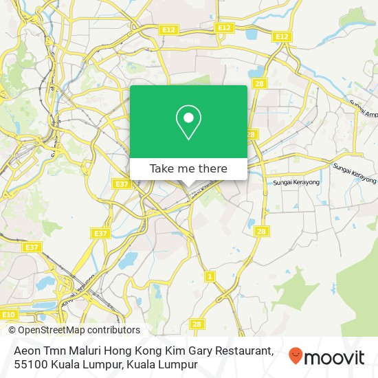 Aeon Tmn Maluri Hong Kong Kim Gary Restaurant, 55100 Kuala Lumpur map