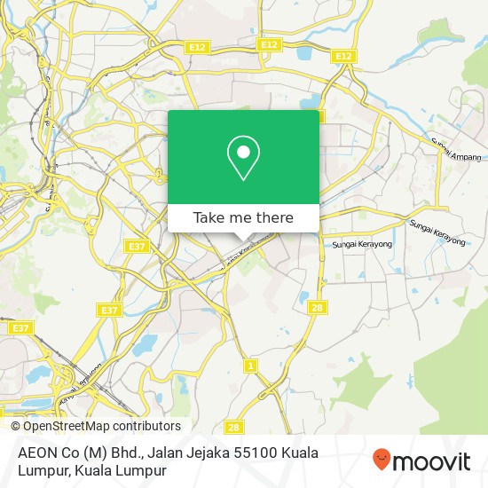 AEON Co (M) Bhd., Jalan Jejaka 55100 Kuala Lumpur map
