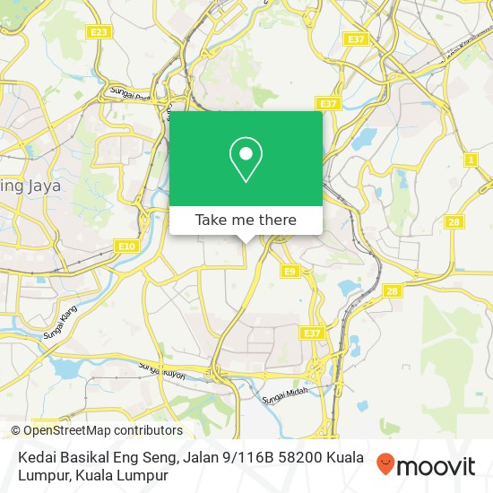 Peta Kedai Basikal Eng Seng, Jalan 9 / 116B 58200 Kuala Lumpur