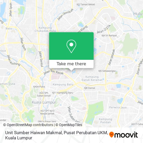 Unit Sumber Haiwan Makmal, Pusat Perubatan UKM map