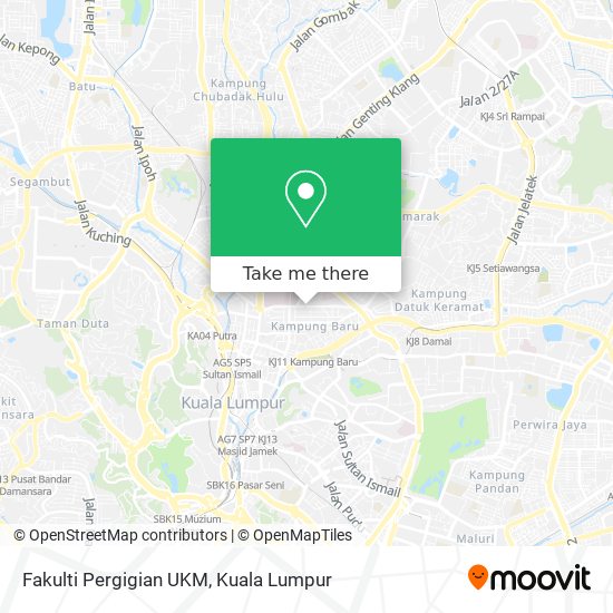 Fakulti Pergigian UKM map