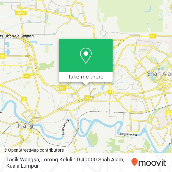 Tasik Wangsa, Lorong Keluli 1D 40000 Shah Alam map