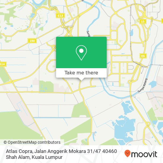 Peta Atlas Copra, Jalan Anggerik Mokara 31 / 47 40460 Shah Alam
