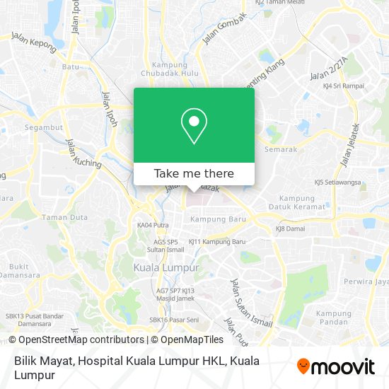Bilik Mayat, Hospital Kuala Lumpur HKL map