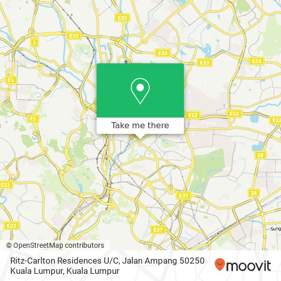Peta Ritz-Carlton Residences U / C, Jalan Ampang 50250 Kuala Lumpur