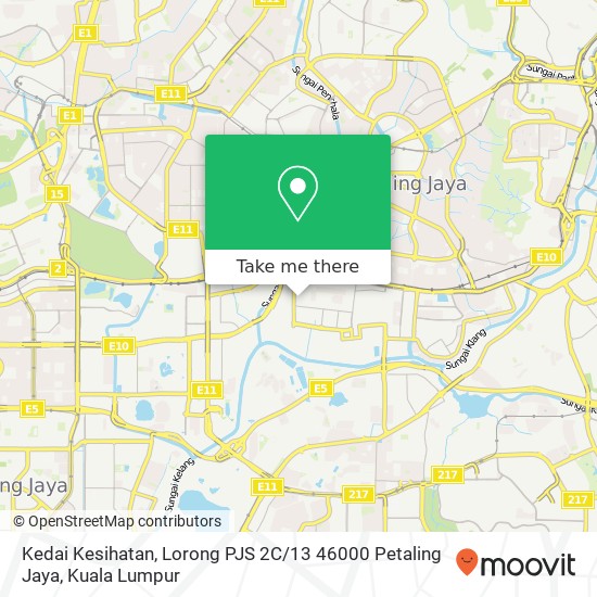 Peta Kedai Kesihatan, Lorong PJS 2C / 13 46000 Petaling Jaya