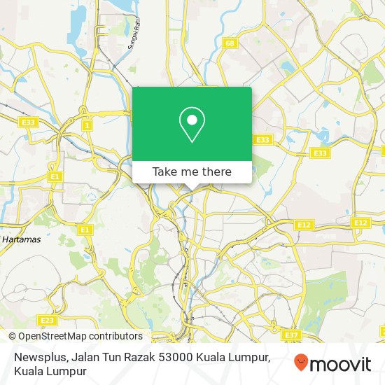 Newsplus, Jalan Tun Razak 53000 Kuala Lumpur map