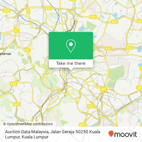 Peta Auction Data Malaysia, Jalan Gereja 50250 Kuala Lumpur