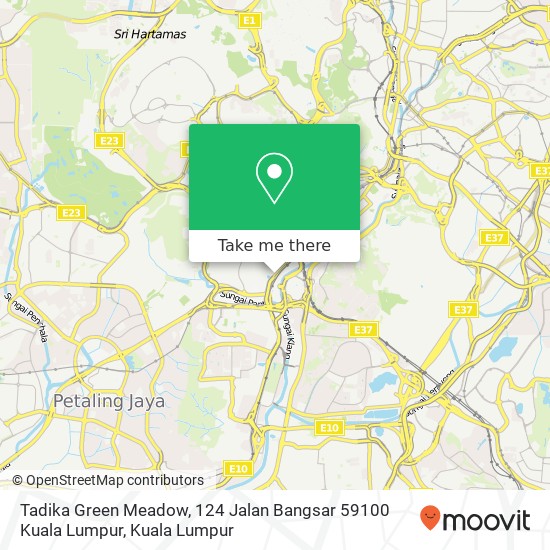 Peta Tadika Green Meadow, 124 Jalan Bangsar 59100 Kuala Lumpur