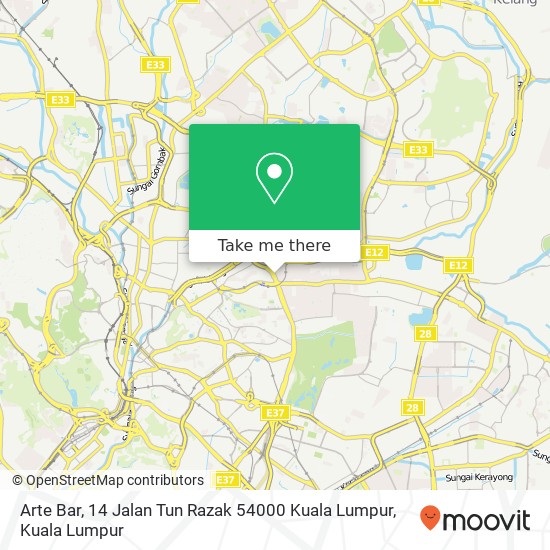 Arte Bar, 14 Jalan Tun Razak 54000 Kuala Lumpur map