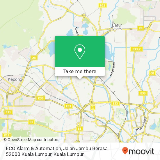 ECO Alarm & Automation, Jalan Jambu Berasa 52000 Kuala Lumpur map