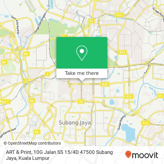 ART & Print, 10G Jalan SS 15 / 4D 47500 Subang Jaya map