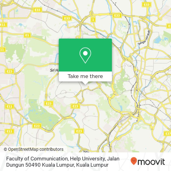 Faculty of Communication, Help University, Jalan Dungun 50490 Kuala Lumpur map