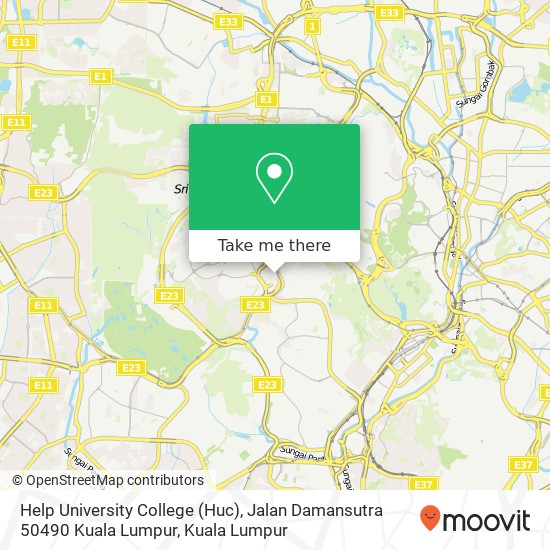 Help University College (Huc), Jalan Damansutra 50490 Kuala Lumpur map