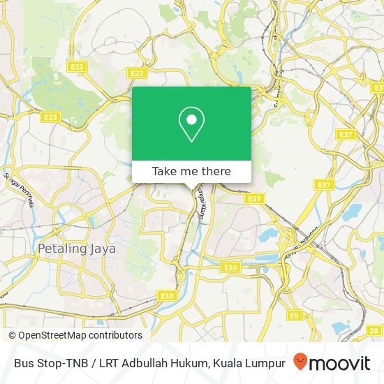 Peta Bus Stop-TNB / LRT Adbullah Hukum