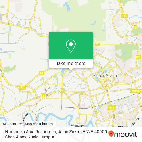Norhaniza Asia Resources, Jalan Zirkon E 7 / E 40000 Shah Alam map