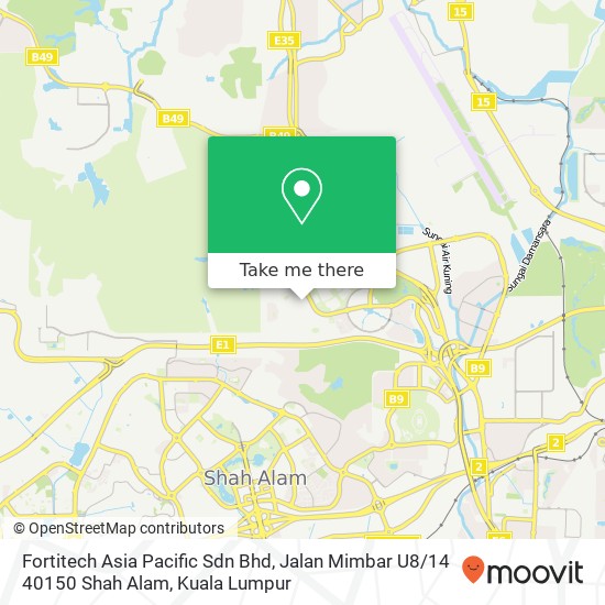 Peta Fortitech Asia Pacific Sdn Bhd, Jalan Mimbar U8 / 14 40150 Shah Alam
