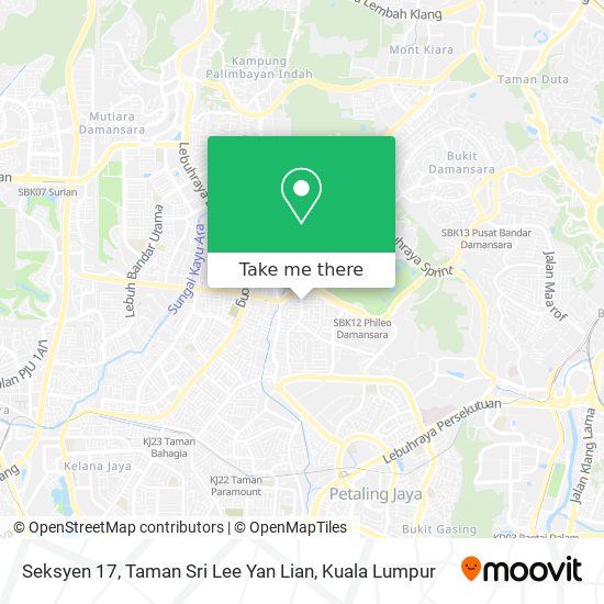 Peta Seksyen 17, Taman Sri Lee Yan Lian