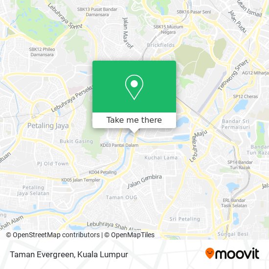 Taman Evergreen map