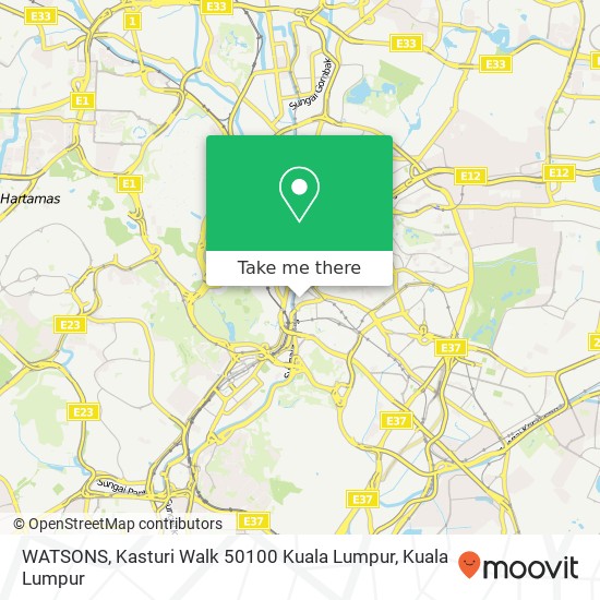 Peta WATSONS, Kasturi Walk 50100 Kuala Lumpur