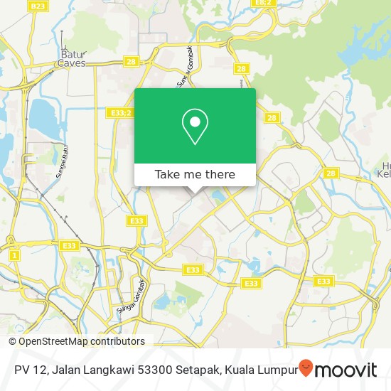 Peta PV 12, Jalan Langkawi 53300 Setapak