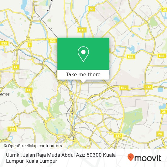 Peta Uumkl, Jalan Raja Muda Abdul Aziz 50300 Kuala Lumpur