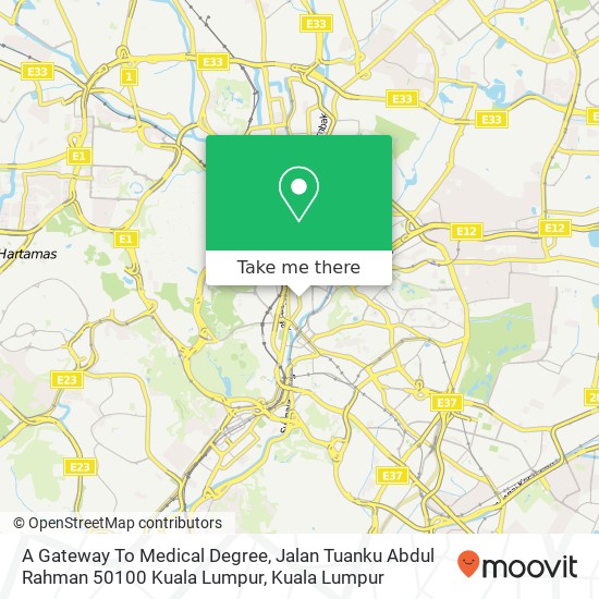 Peta A Gateway To Medical Degree, Jalan Tuanku Abdul Rahman 50100 Kuala Lumpur