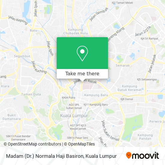 Madam (Dr.) Normala Haji Basiron map