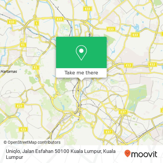 Peta Uniqlo, Jalan Esfahan 50100 Kuala Lumpur