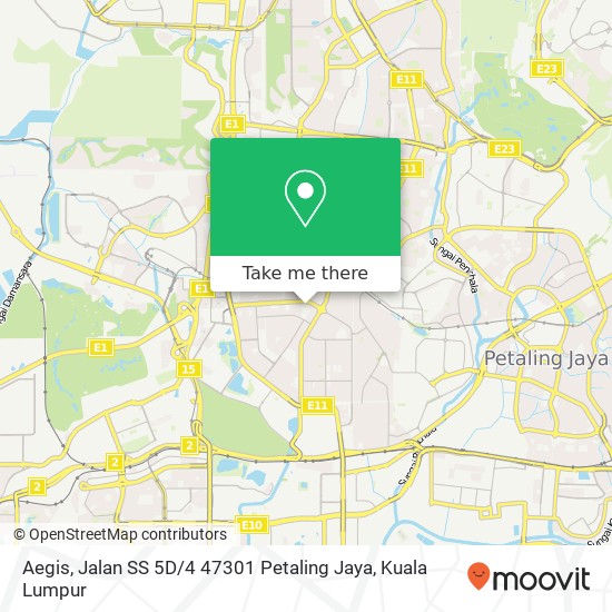 Aegis, Jalan SS 5D / 4 47301 Petaling Jaya map
