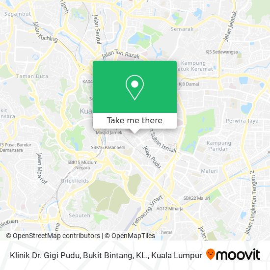 Peta Klinik Dr. Gigi Pudu, Bukit Bintang, KL.