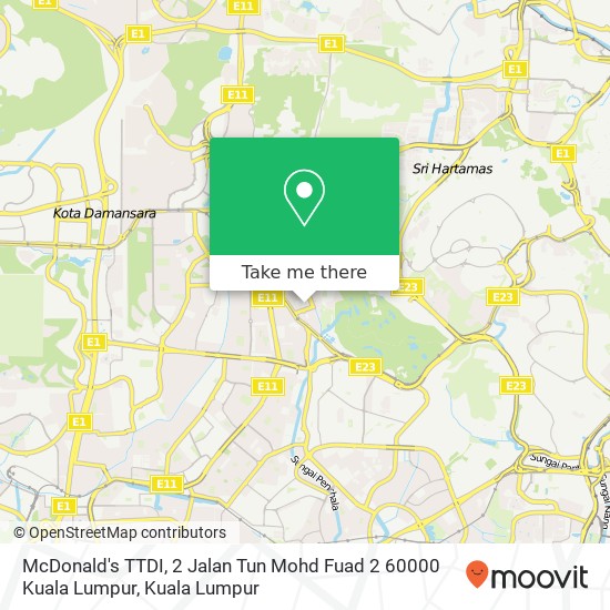 McDonald's TTDI, 2 Jalan Tun Mohd Fuad 2 60000 Kuala Lumpur map