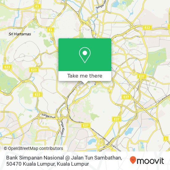 Peta Bank Simpanan Nasional @ Jalan Tun Sambathan, 50470 Kuala Lumpur
