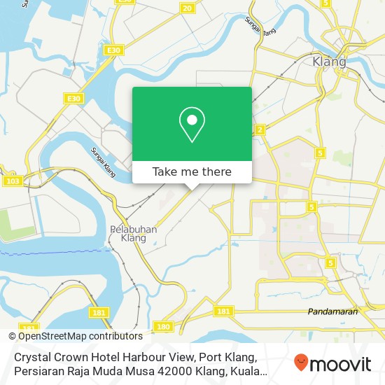 Crystal Crown Hotel Harbour View, Port Klang, Persiaran Raja Muda Musa 42000 Klang map