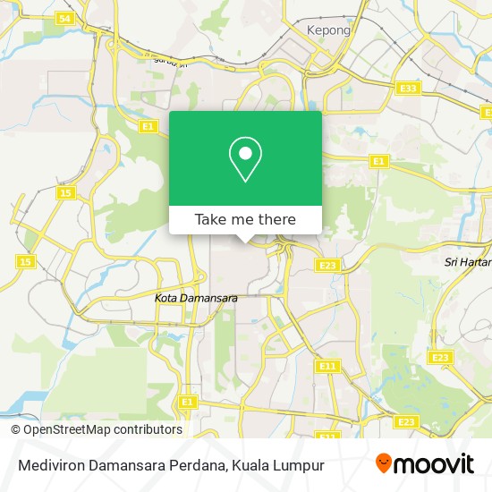 Mediviron Damansara Perdana map