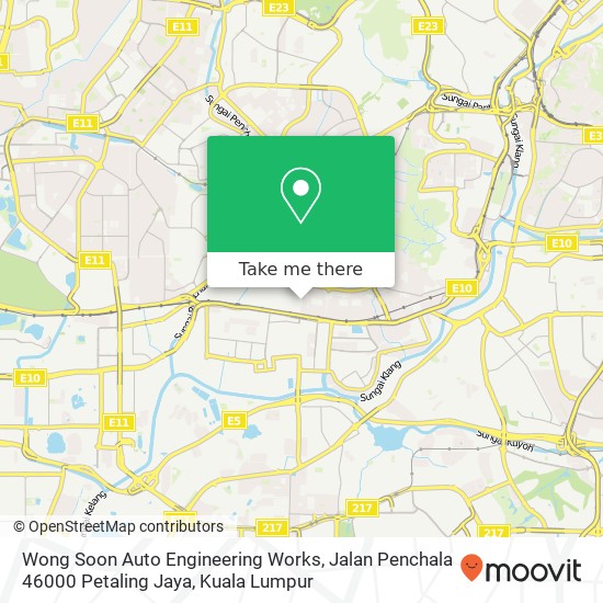 Wong Soon Auto Engineering Works, Jalan Penchala 46000 Petaling Jaya map