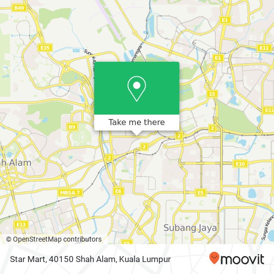 Star Mart, 40150 Shah Alam map