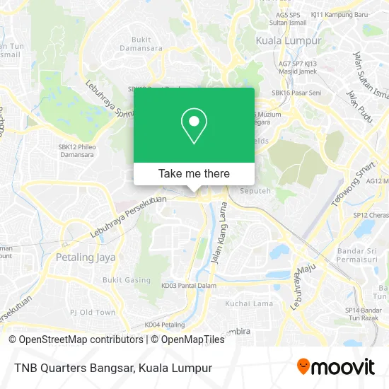 TNB Quarters Bangsar map