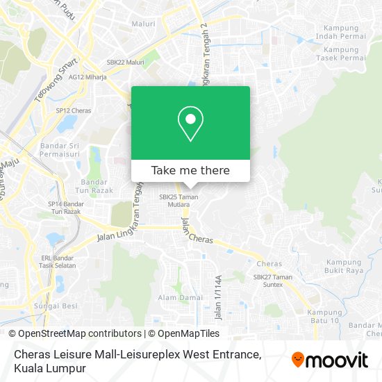 Cheras Leisure Mall-Leisureplex West Entrance map