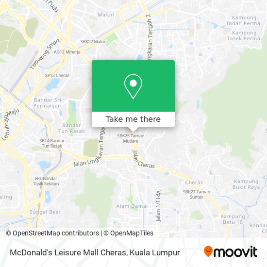 McDonald's Leisure Mall Cheras map
